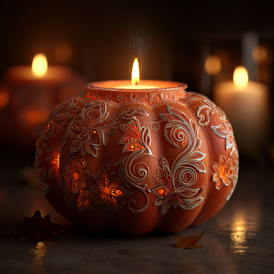 Halloweenpumpalykta - Diamantmålning