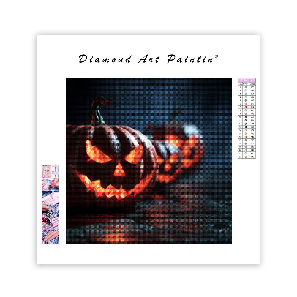 Halloweenpumpa - Diamantmålning