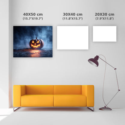 Läskig Halloweenpumpalykta - Diamantmålning