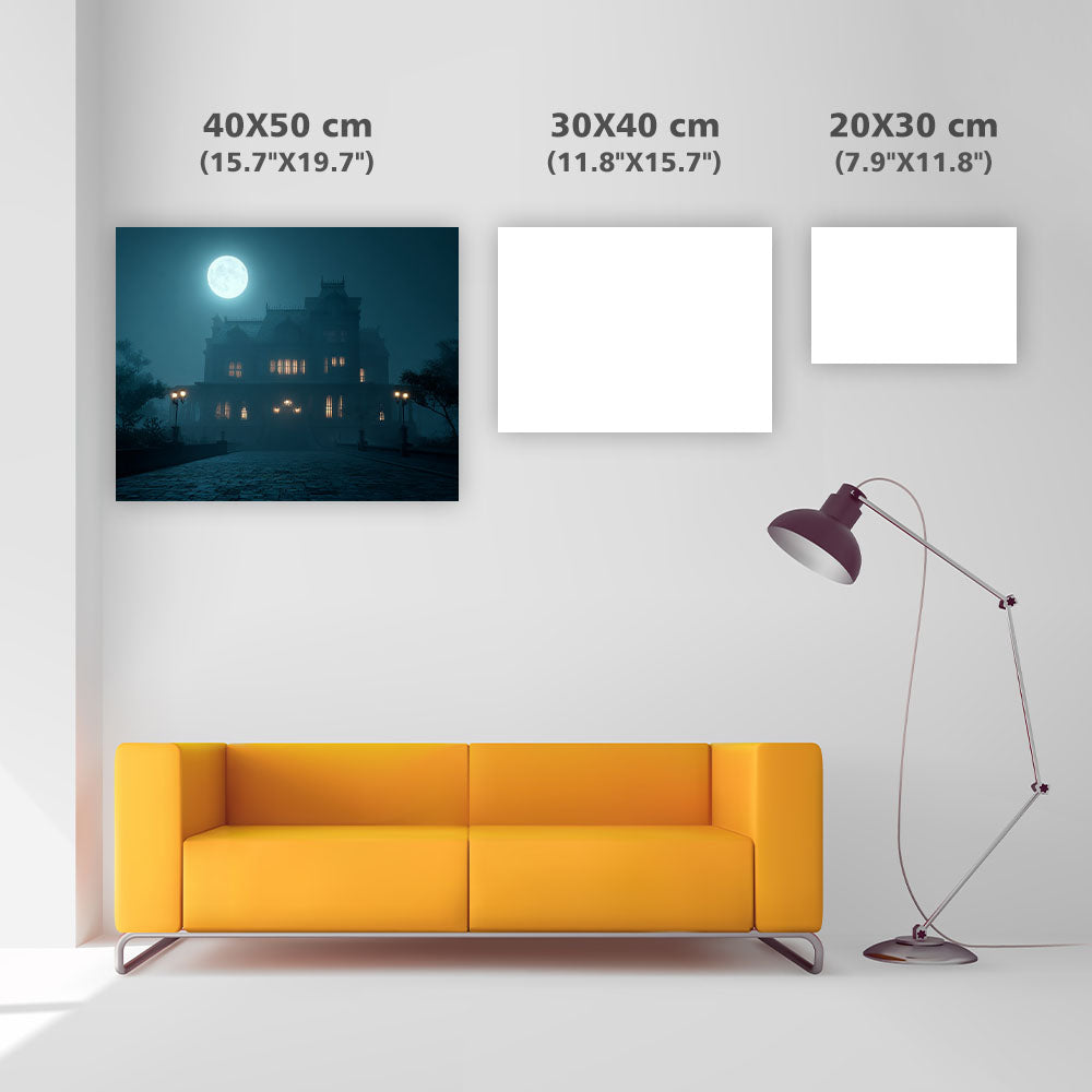 Spökhus i Månsken - Diamantmålning