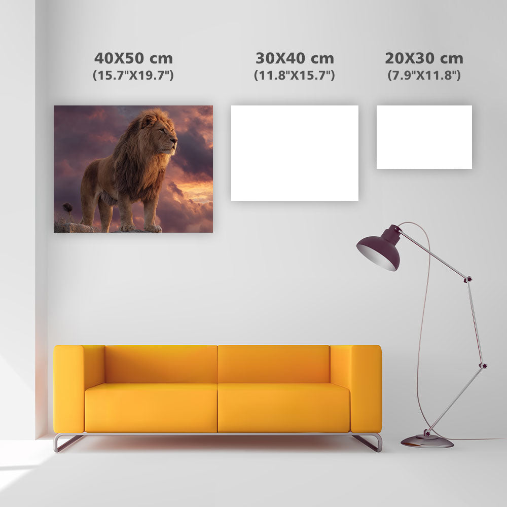 Lejon i Solnedgång - Diamantmålning