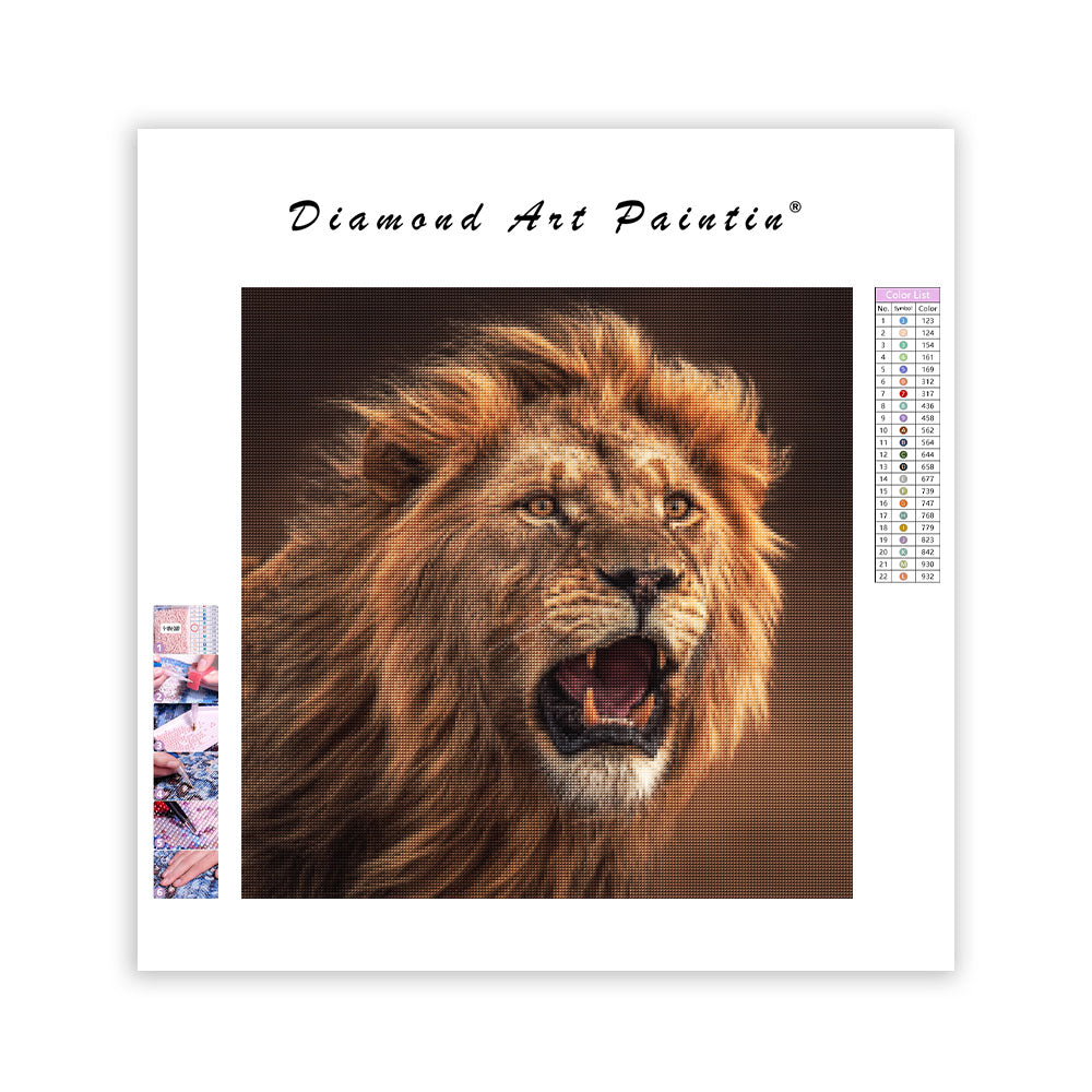 Lejon på Savannen - Diamantmålning