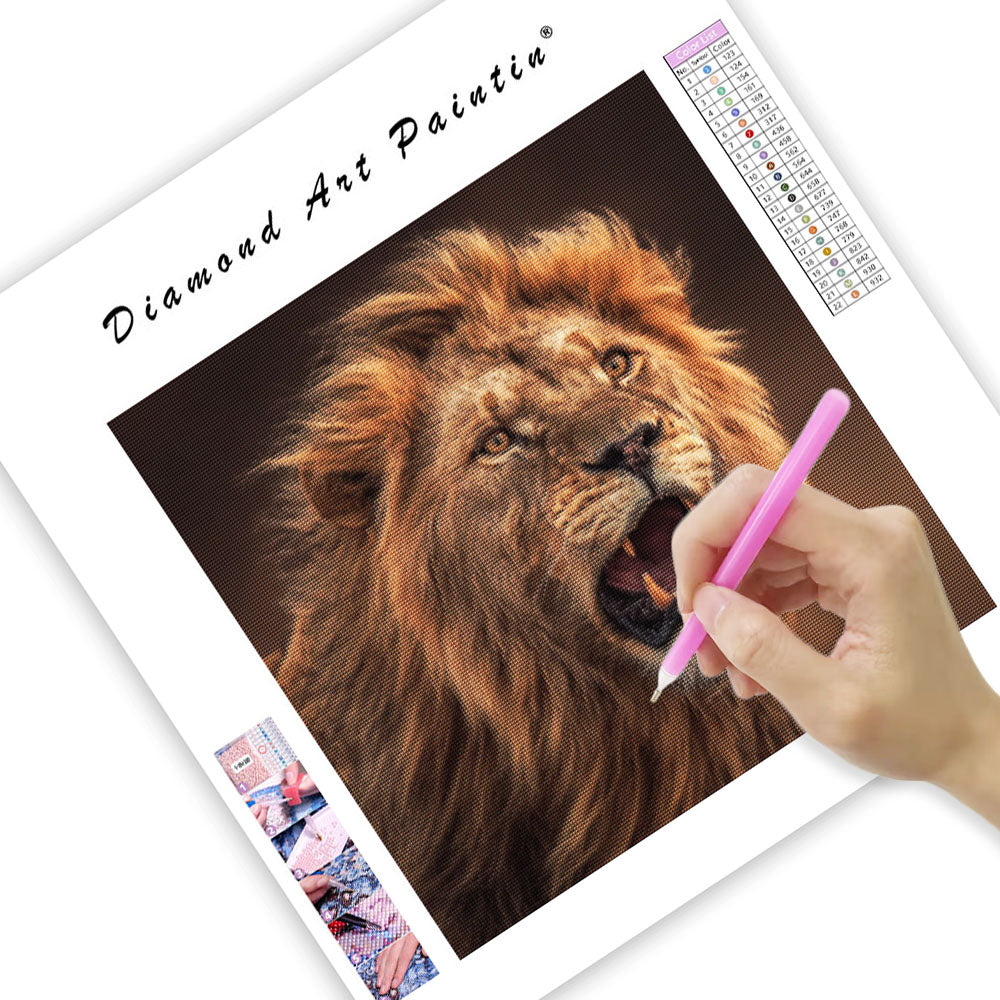 Lejon på Savannen - Diamantmålning