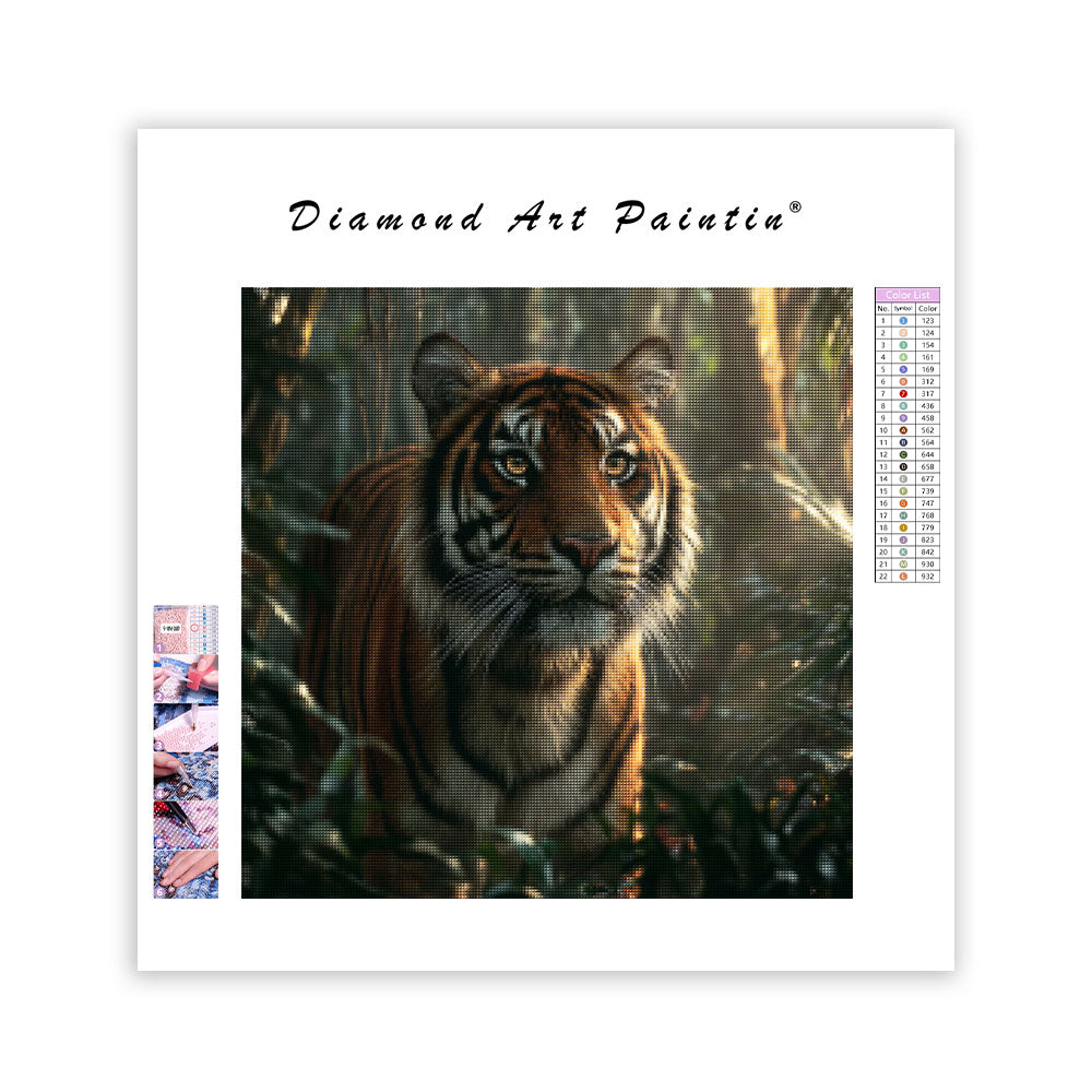 Majestätisk Tiger i Djungeln - Diamantmålning