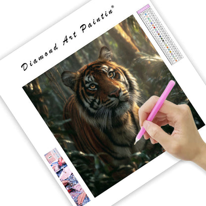 Majestätisk Tiger i Djungeln - Diamantmålning