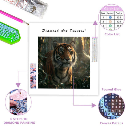Majestätisk Tiger i Djungeln - Diamantmålning