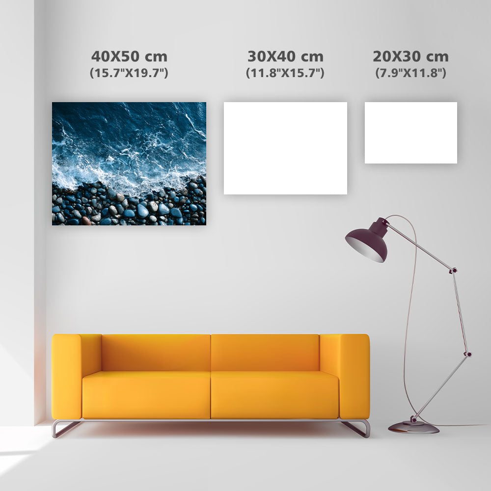 Minimalistiska Djupblå Havsvågor - Diamantmålning