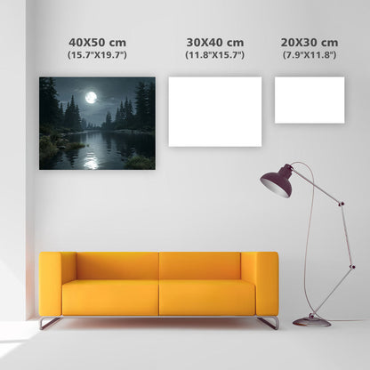 Månbelyst Sjö - Diamantmålning