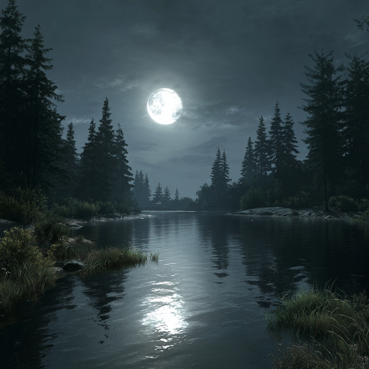 Månbelyst Sjö - Diamantmålning