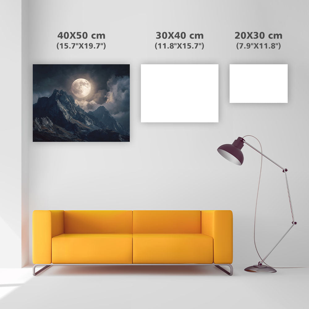 Månbelyst Bergslandskap - Diamantmålning