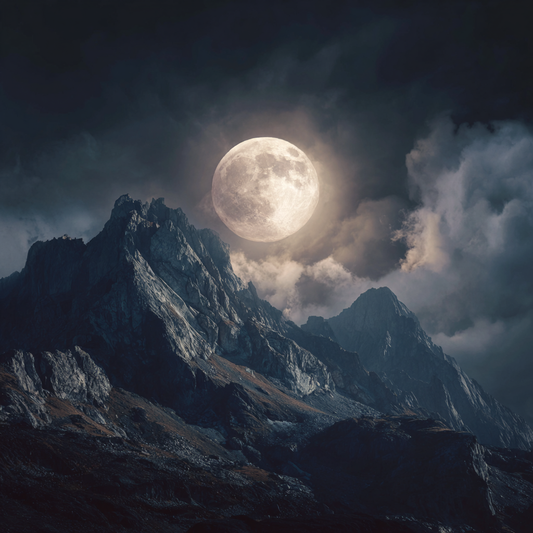 Månbelyst Bergslandskap - Diamantmålning