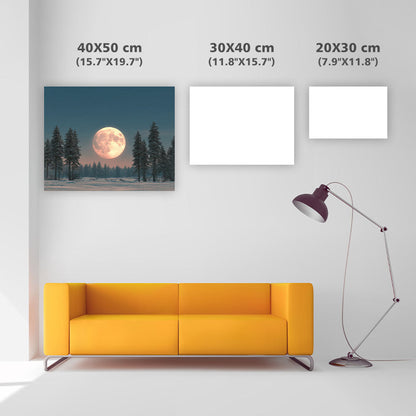 Månbelyst Snölandskap - Diamantmålning