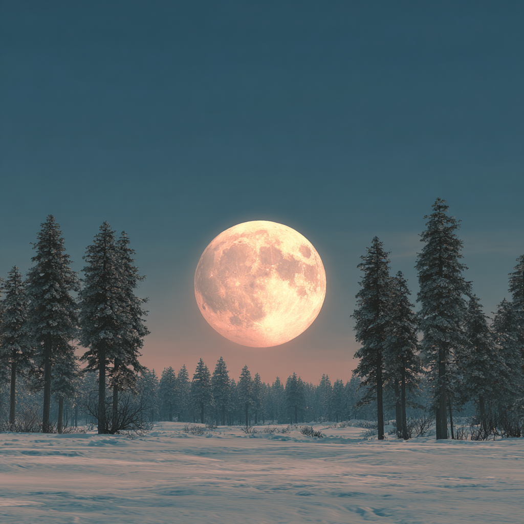 Månbelyst Snölandskap - Diamantmålning