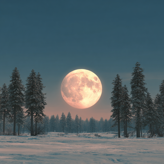 Månbelyst Snölandskap - Diamantmålning