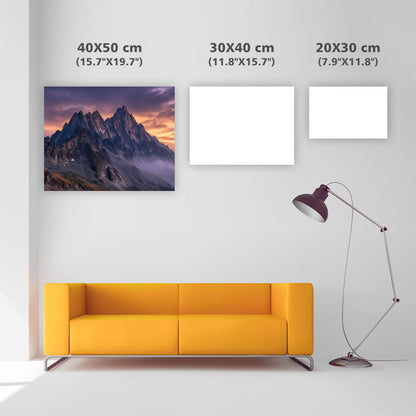 Bergskedja i Soluppgång - Diamantmålning