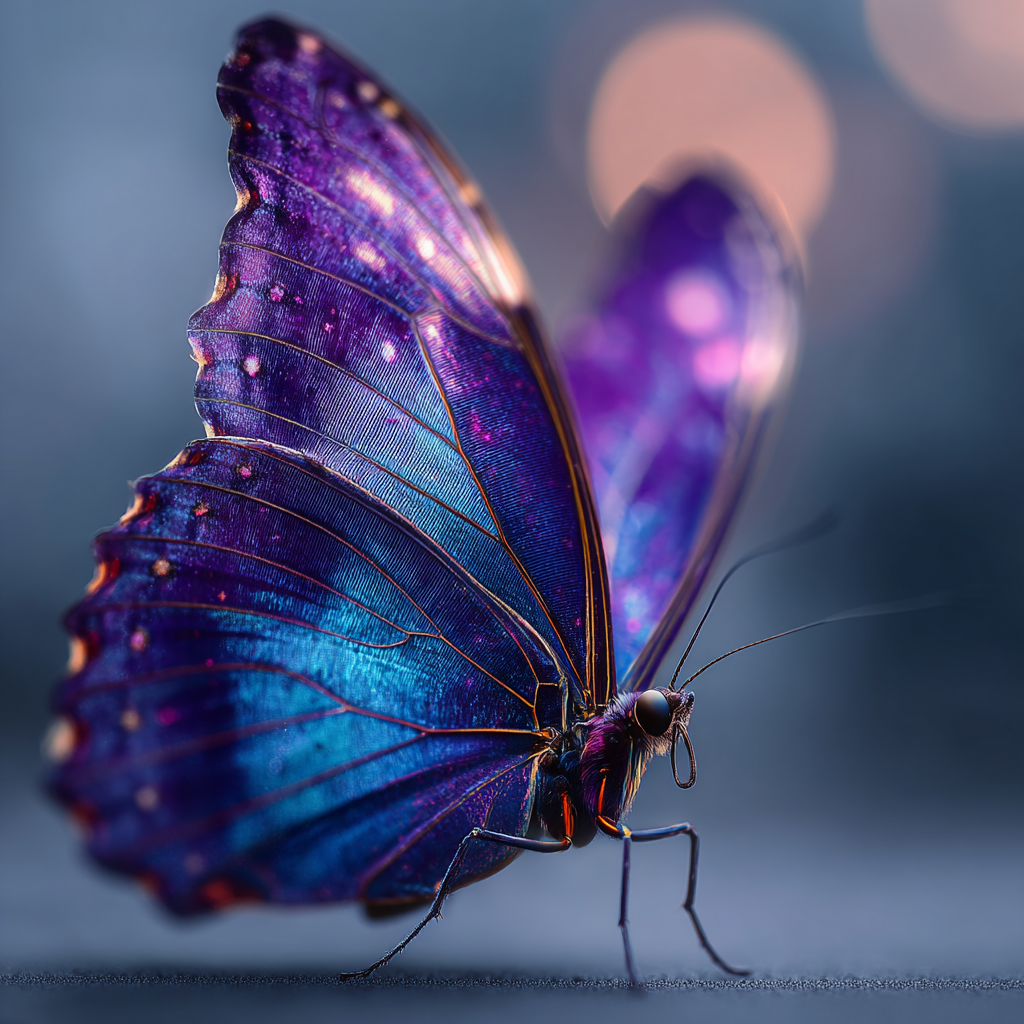 Mystisk Lila Fjäril - Diamantmålning