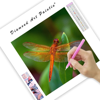 Orange Trollslända - Diamantmålning