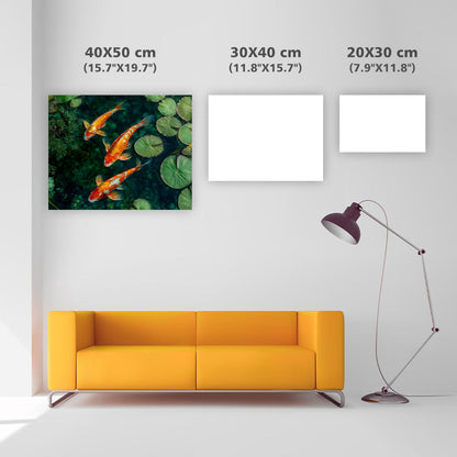 Orange Koi-fisk och Näckrosblad - Diamantmålning