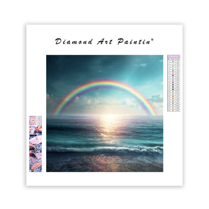 Regnbåge över Lugnt Hav - Diamantmålning