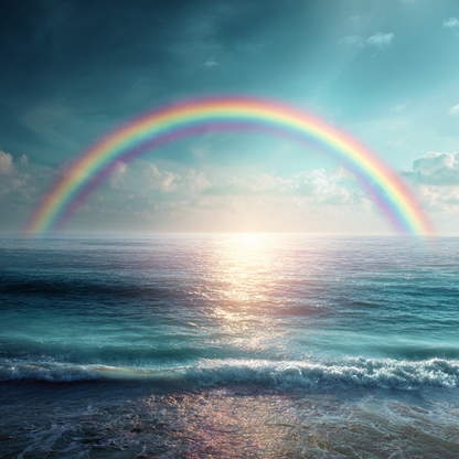 Regnbåge över Lugnt Hav - Diamantmålning