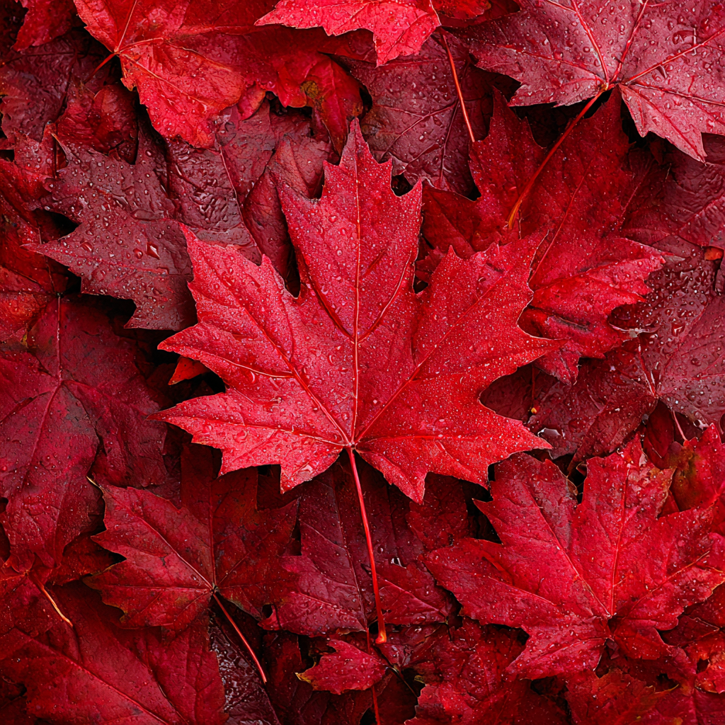 Röd Lönnlövhög - Diamantmålning