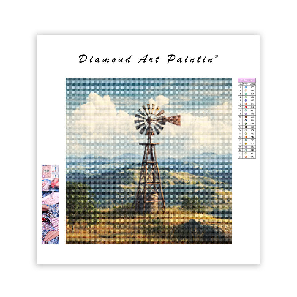 Rustik Väderkvarn - Diamantmålning