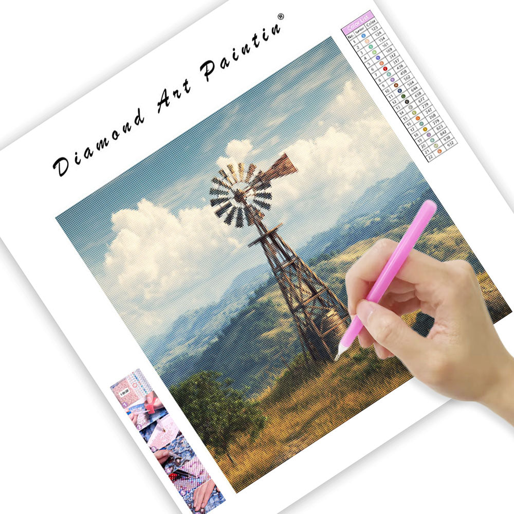 Rustik Väderkvarn - Diamantmålning