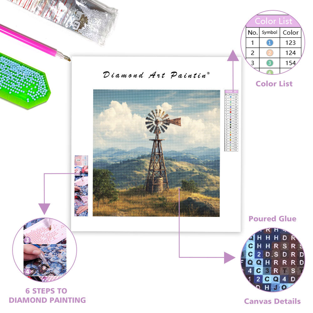 Rustik Väderkvarn - Diamantmålning