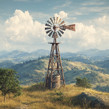 Rustik Väderkvarn - Diamantmålning