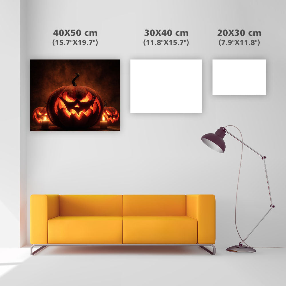 Läskig Pumpalykta - Diamantmålning