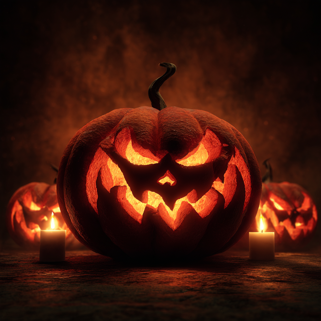 Läskig Pumpalykta - Diamantmålning