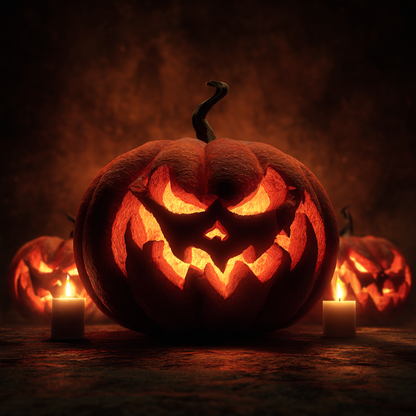 Läskig Pumpalykta - Diamantmålning