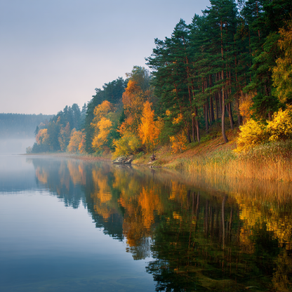 Fridfull Höstsjö - Diamantmålning