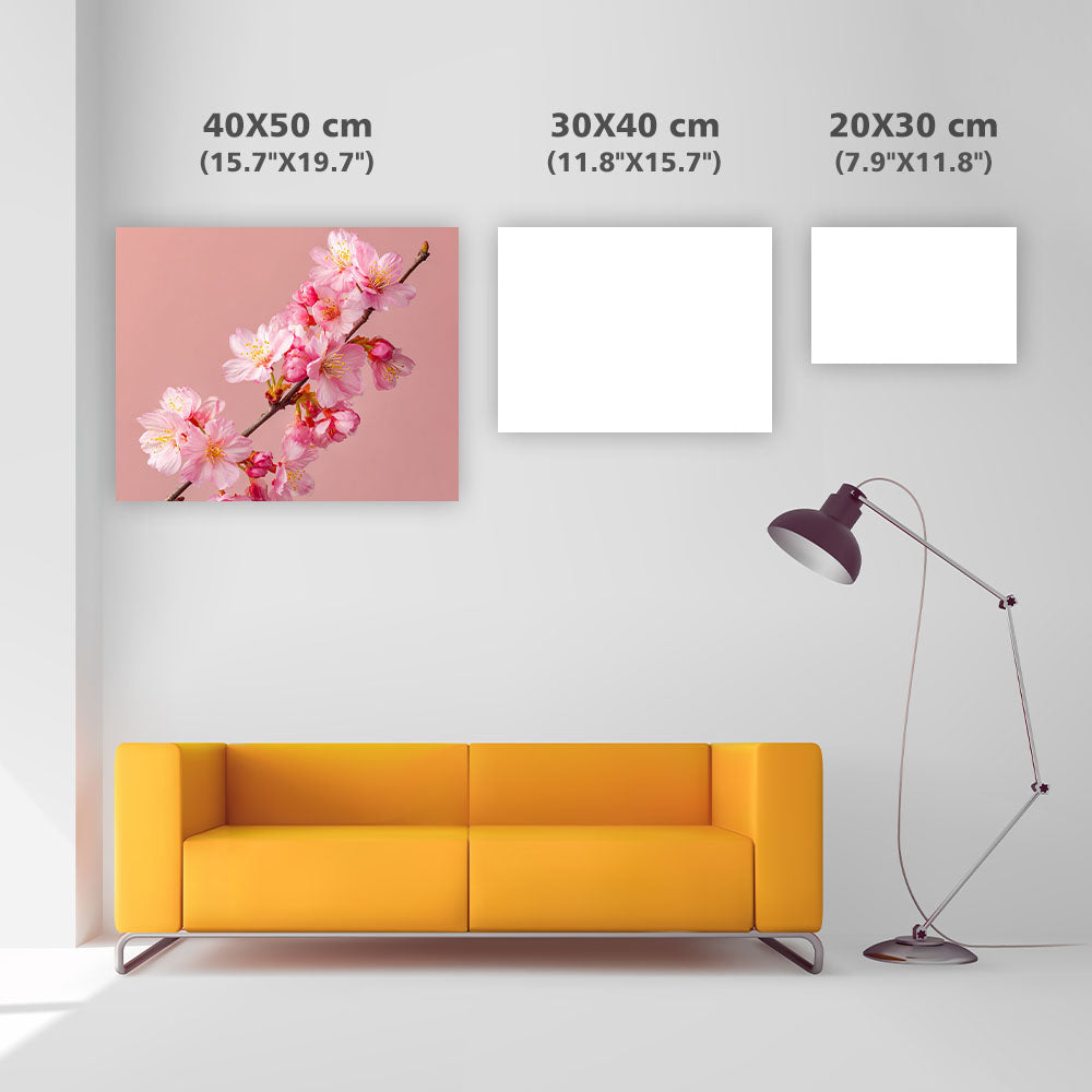 Enstaka Rosa Körsbärsblomma - Diamantmålning