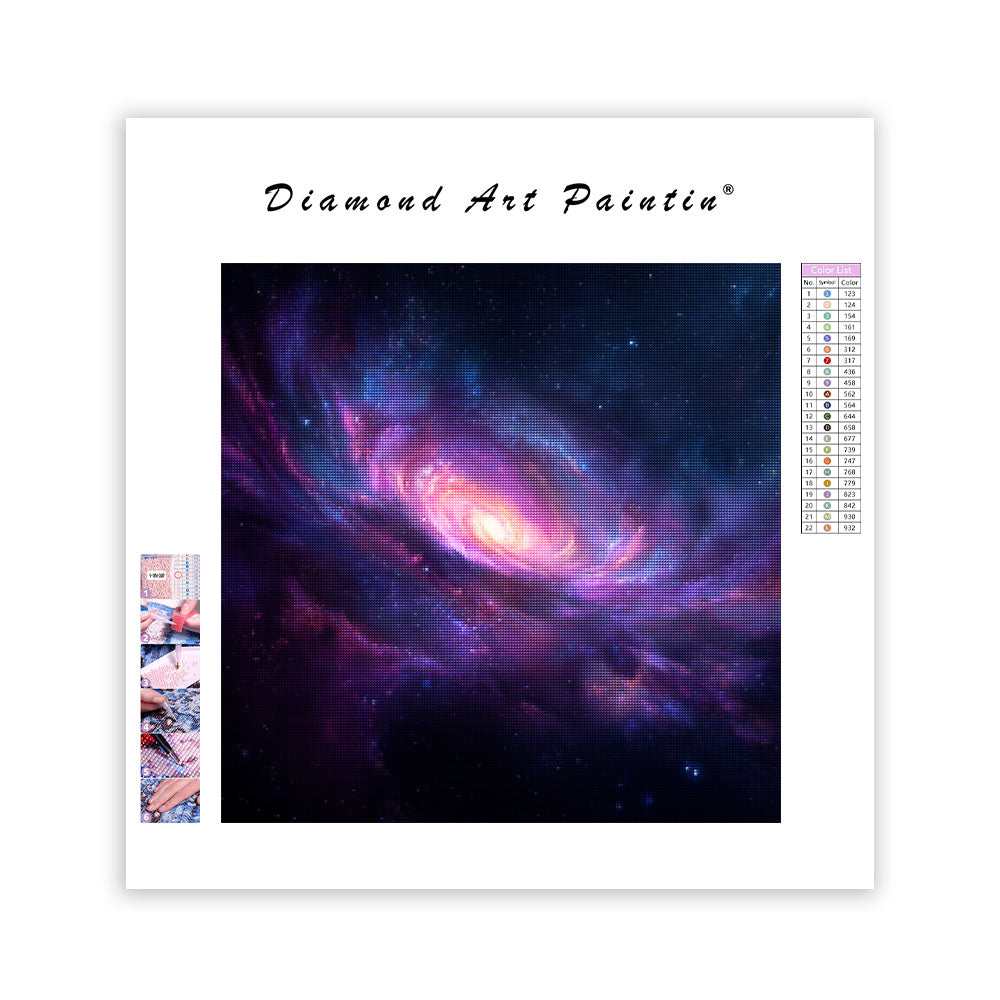 Snurrande Kosmisk Nebulosa - Diamantmålning