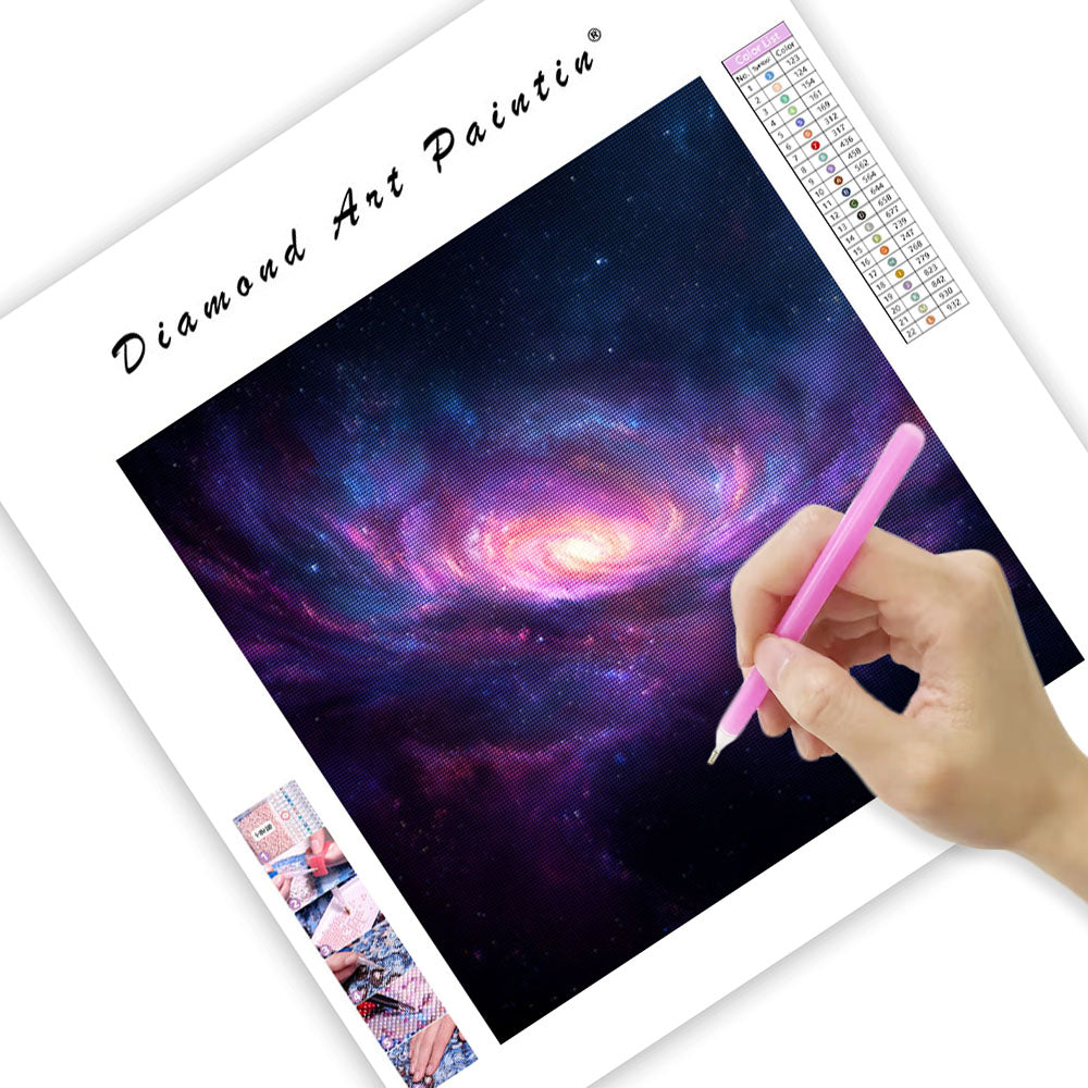 Snurrande Kosmisk Nebulosa - Diamantmålning