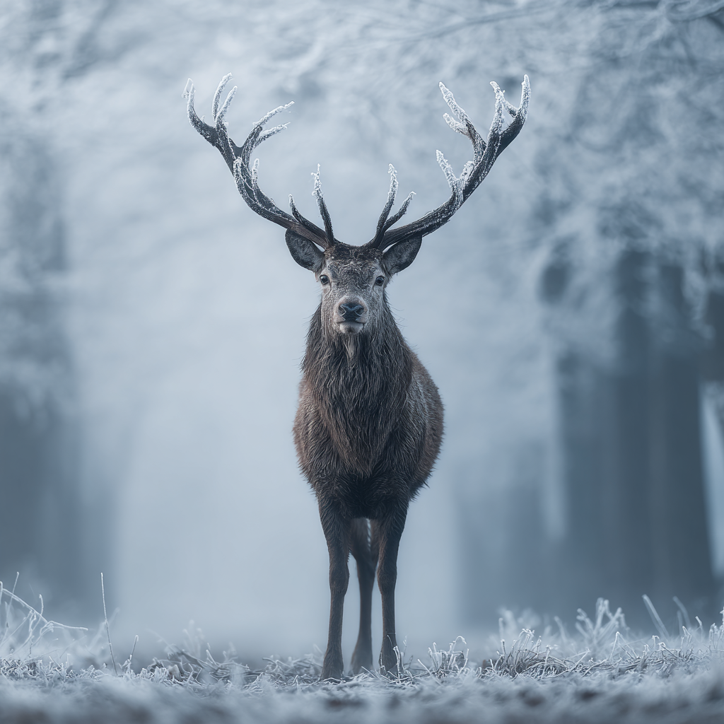 Hjort i Frostig Skog - Diamantmålning