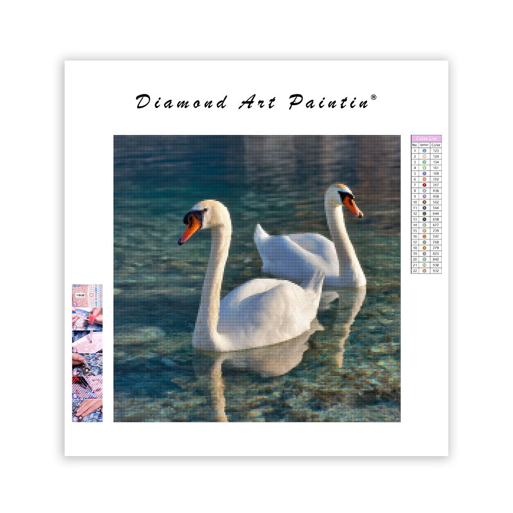 Svanar på Sjön - Diamantmålning