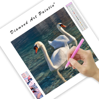 Svanar på Sjön - Diamantmålning