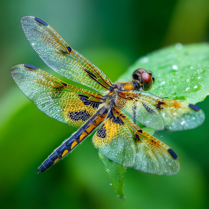 Trollslända med Genomskinliga Vingar - Diamantmålning