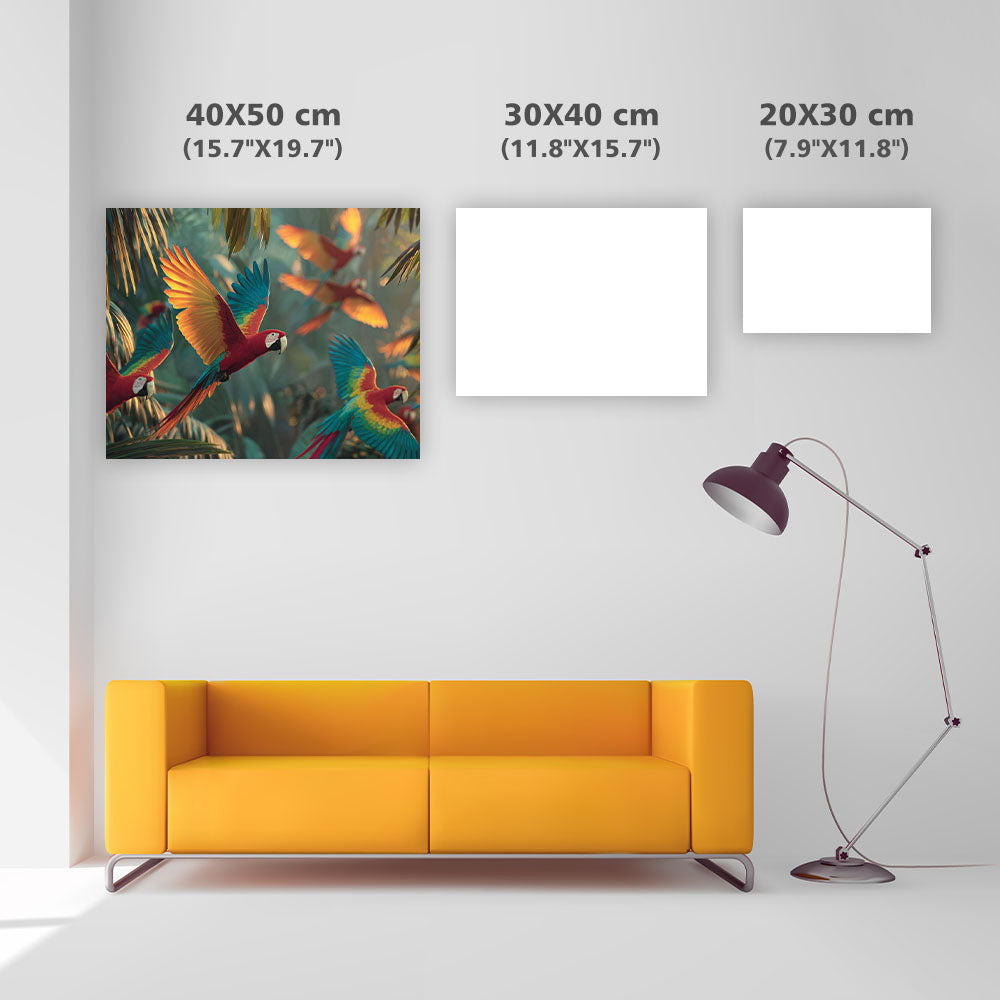 Tropiska Fåglar i Djungeln - Diamantmålning