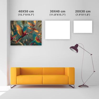 Tropiska Fåglar i Djungeln - Diamantmålning