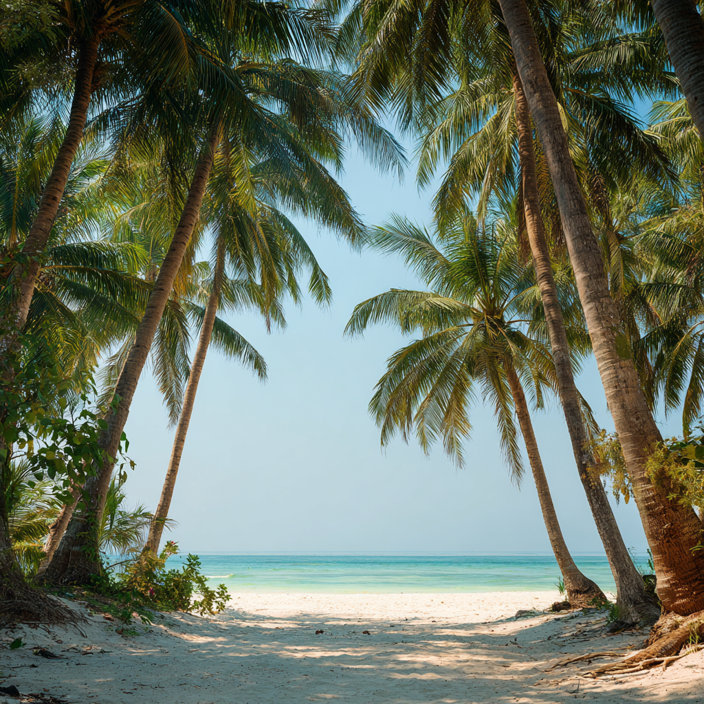 Tropiska Kokospalmer - Diamantmålning