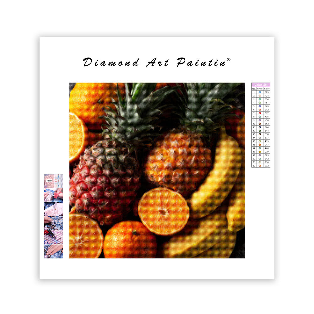 Tropisk Fruktbricka - Diamantmålning