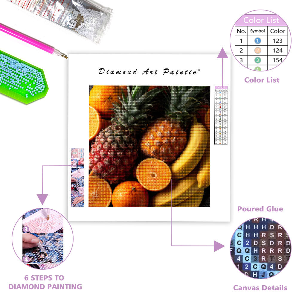 Tropisk Fruktbricka - Diamantmålning