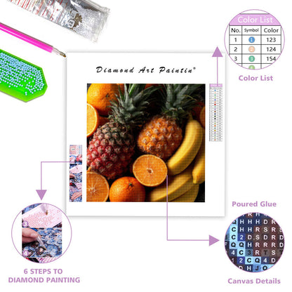 Tropisk Fruktbricka - Diamantmålning