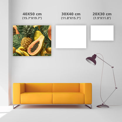 Tropiska Frukter och Gröna Löv - Diamantmålning