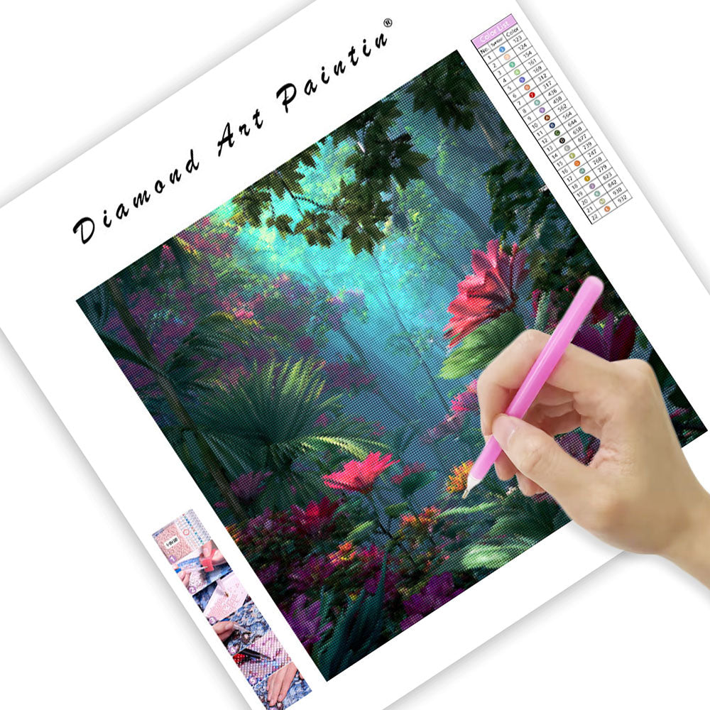 Tropisk Djungel - Diamantmålning