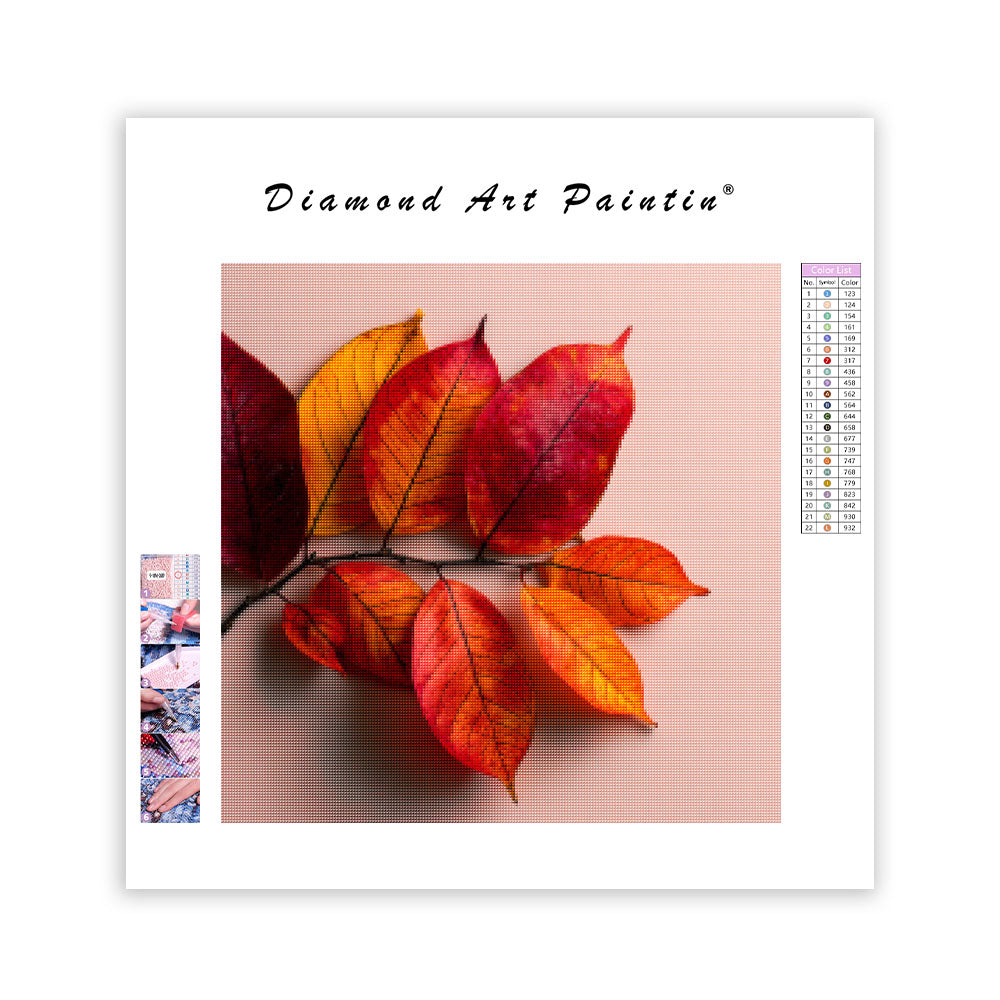 Livfulla Höstlöv - Diamantmålning