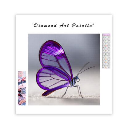 Livfull Lila Fjäril - Diamantmålning